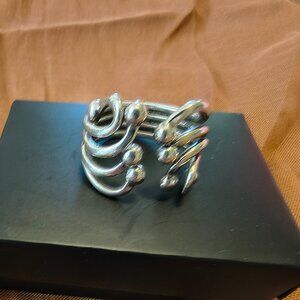 Sterling Silver 925 Designer ATI Thailand Modernist Swirl Ring